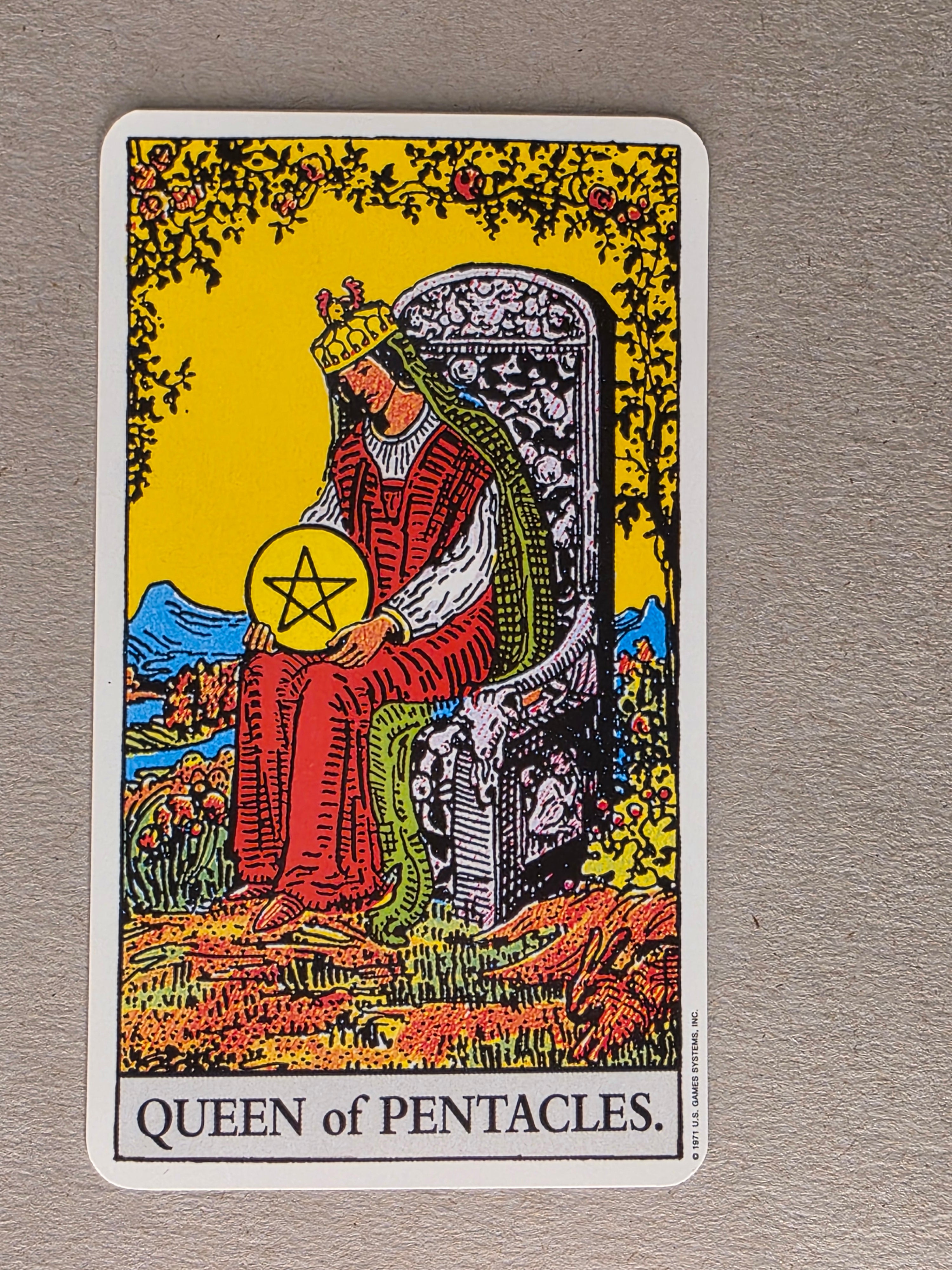 Rider Waite Tarot Queen of Pentacles Single Card Replacement
