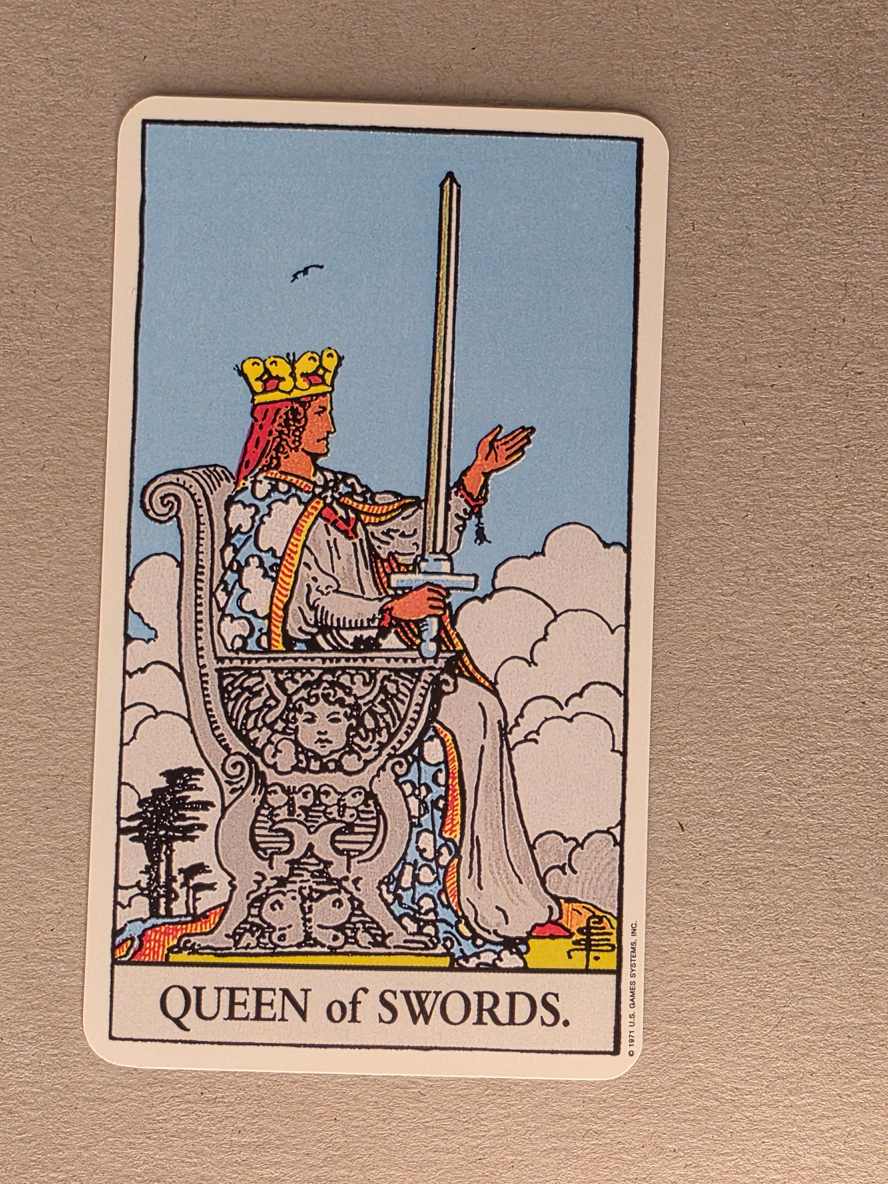 Rider Waite Tarot Queen of Swords Single Card Replacement