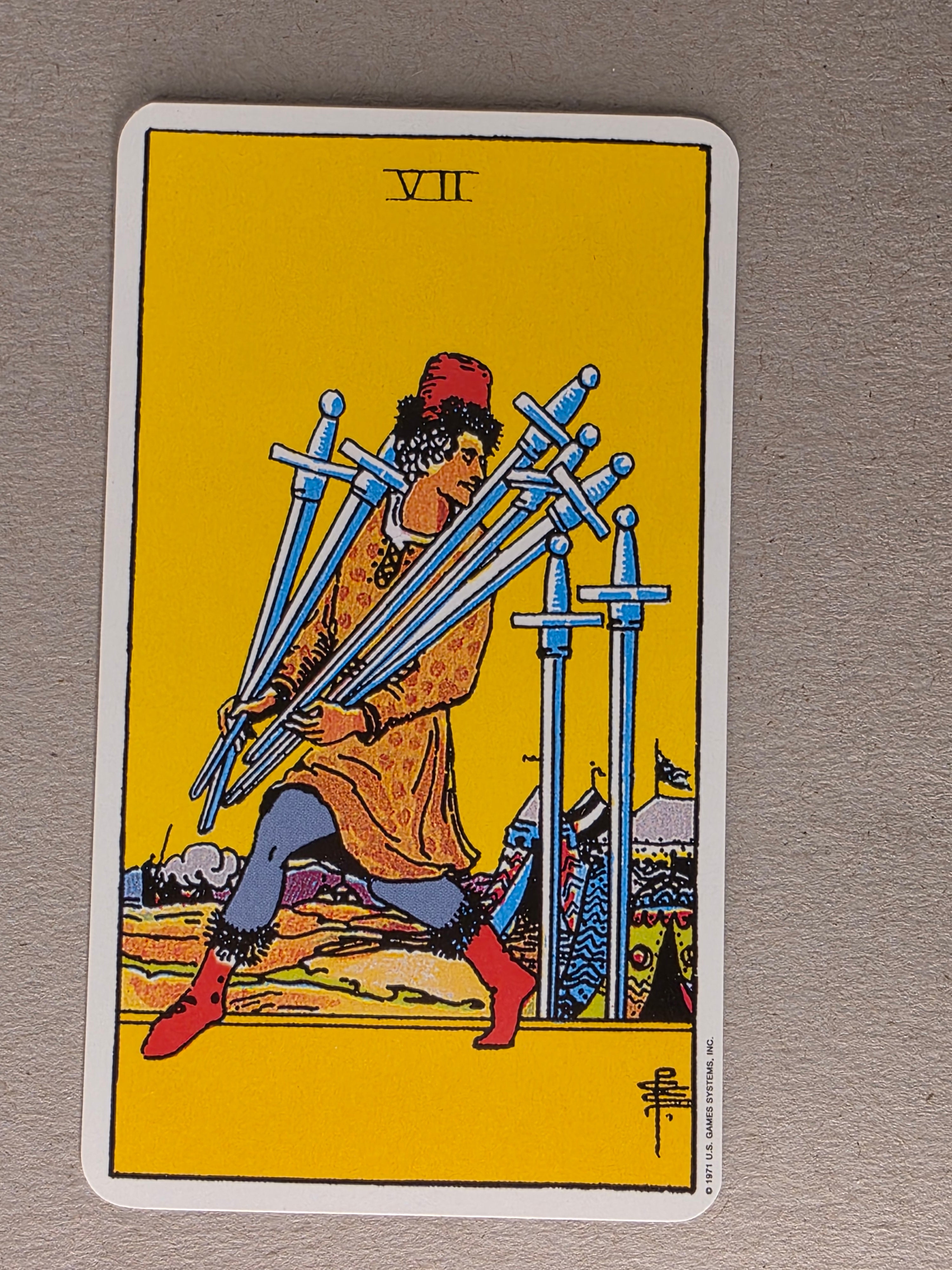 Rider Waite Tarot Seven of Swords Single Card Replacement