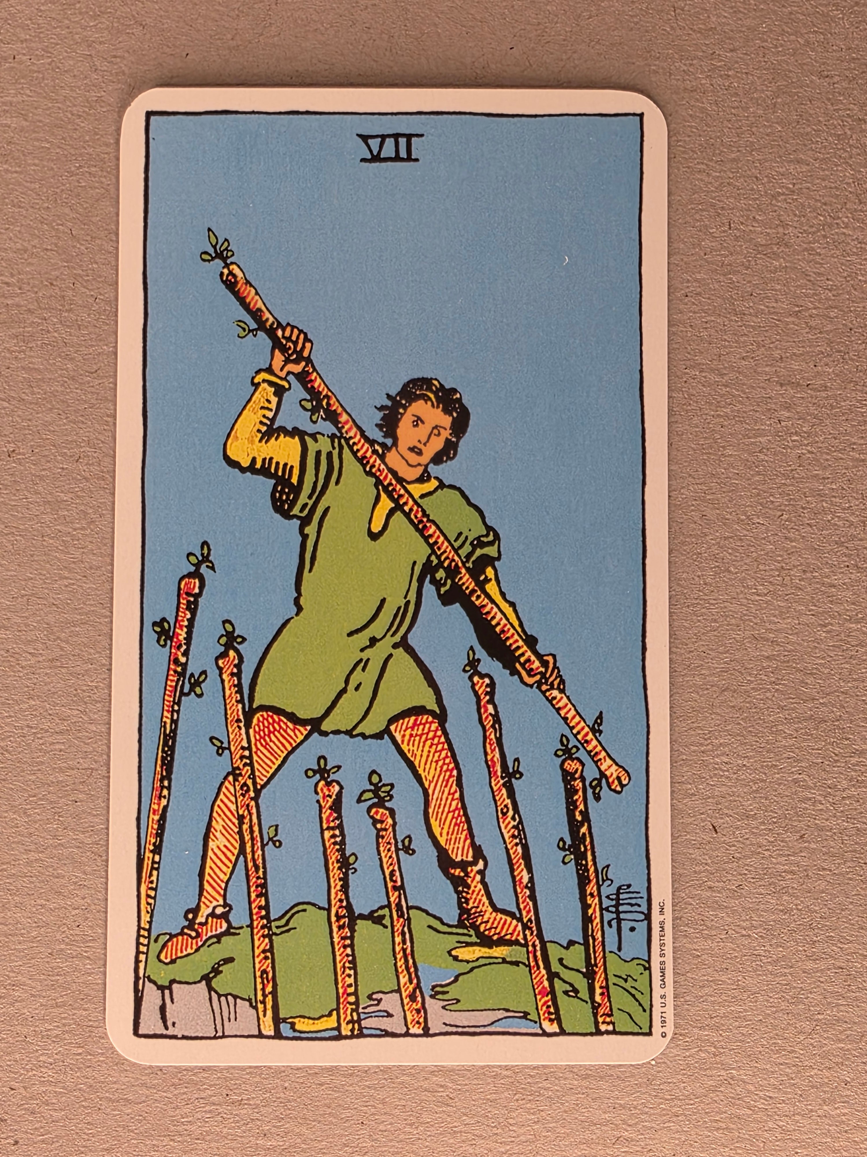 Rider Waite Tarot Seven of Wands Single Card Replacement