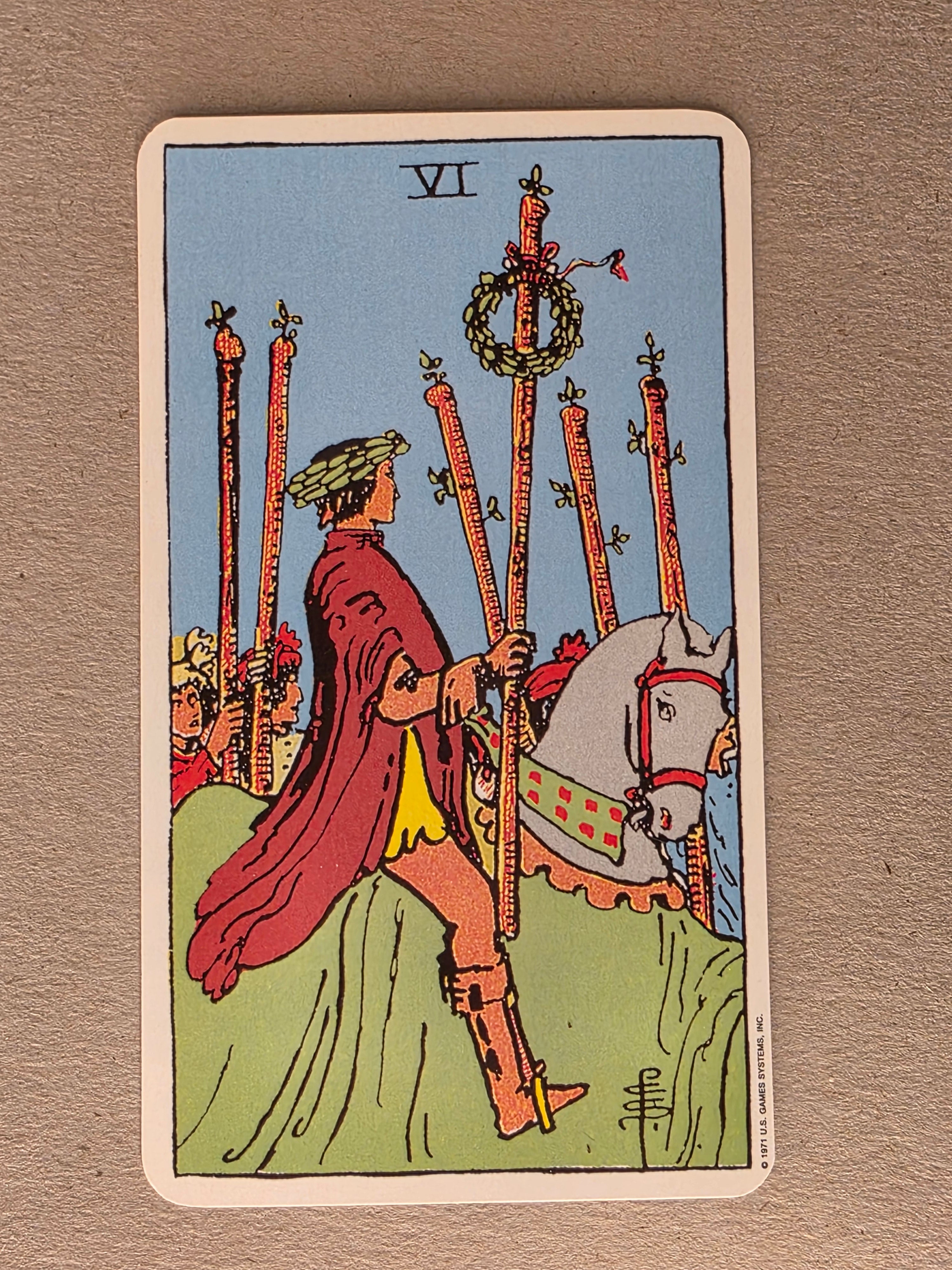 Rider Waite Tarot Six of Wands Single Card Replacement