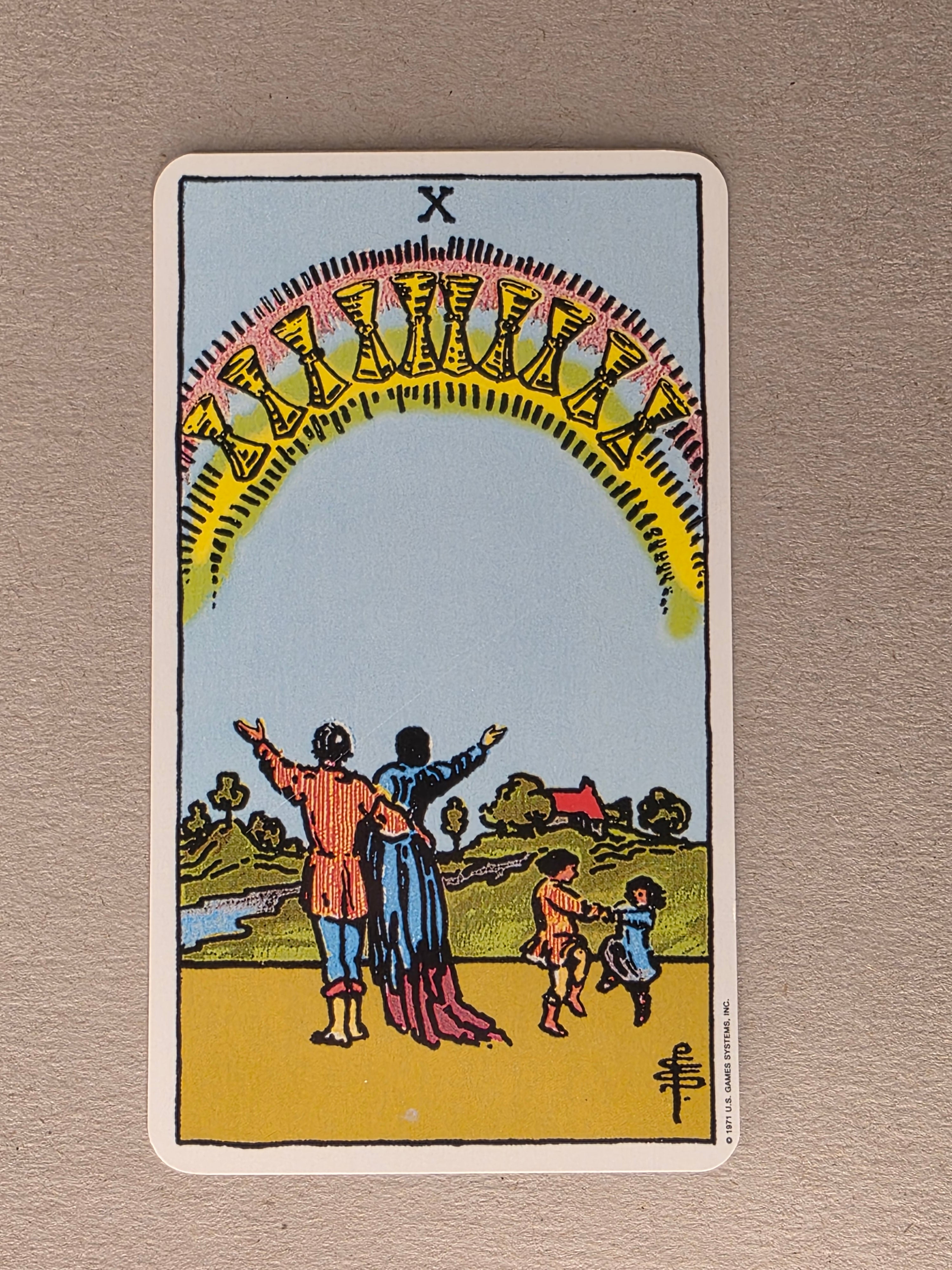 Rider Waite Tarot Ten of Cups Single Card Replacement