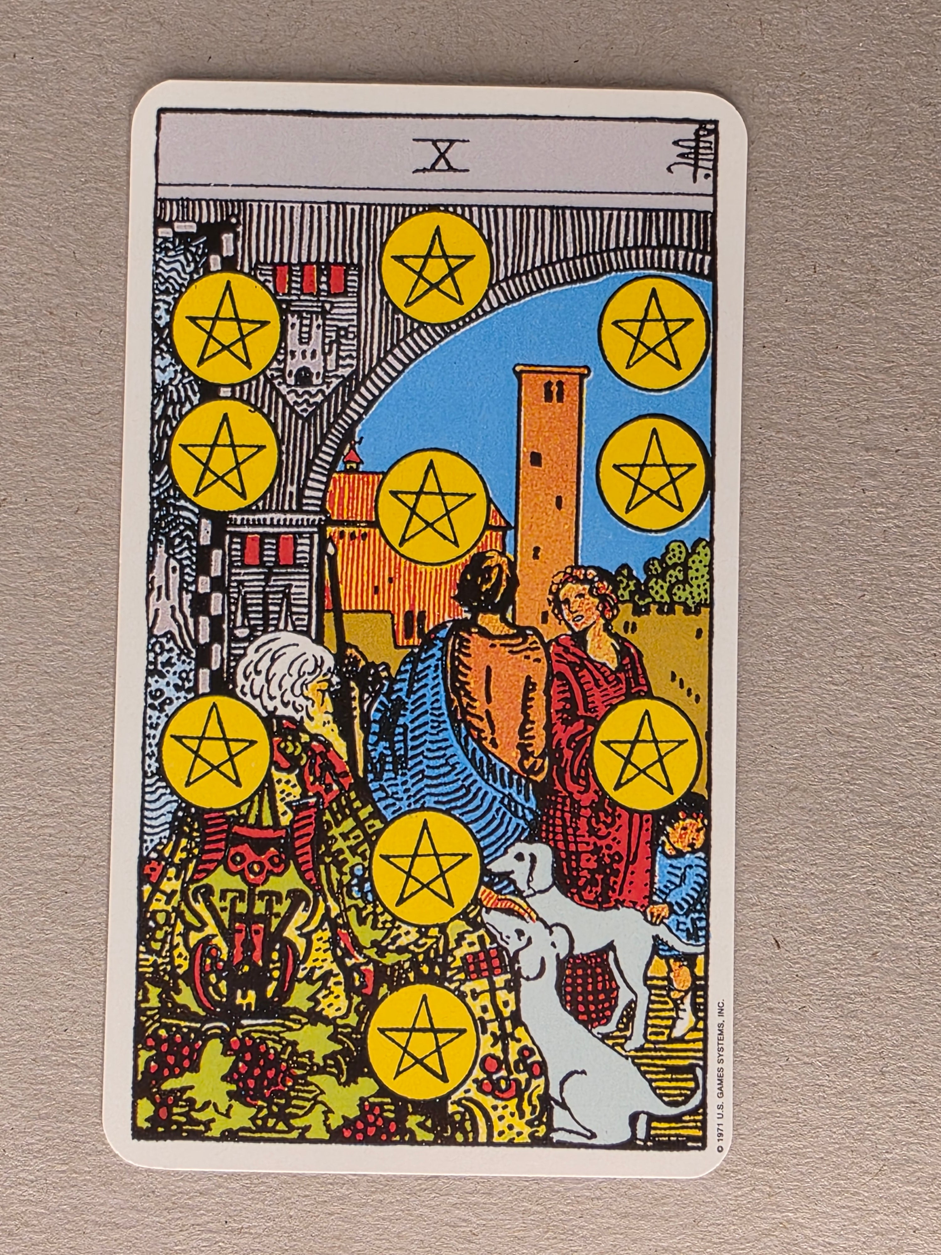 Rider Waite Tarot Ten of Pentacles Single Card Replacement