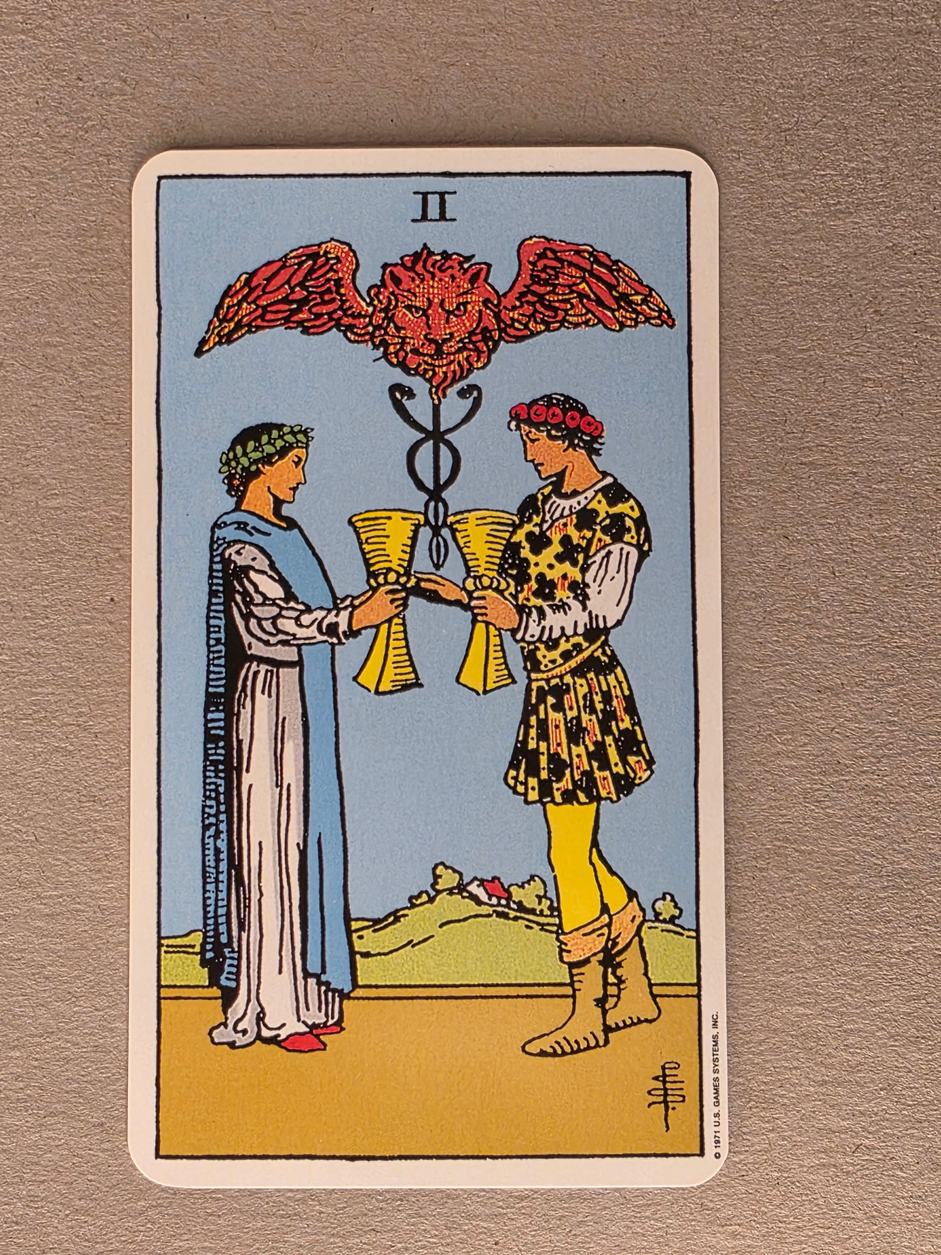 Rider Waite Tarot Two of Cups Single Card Replacement
