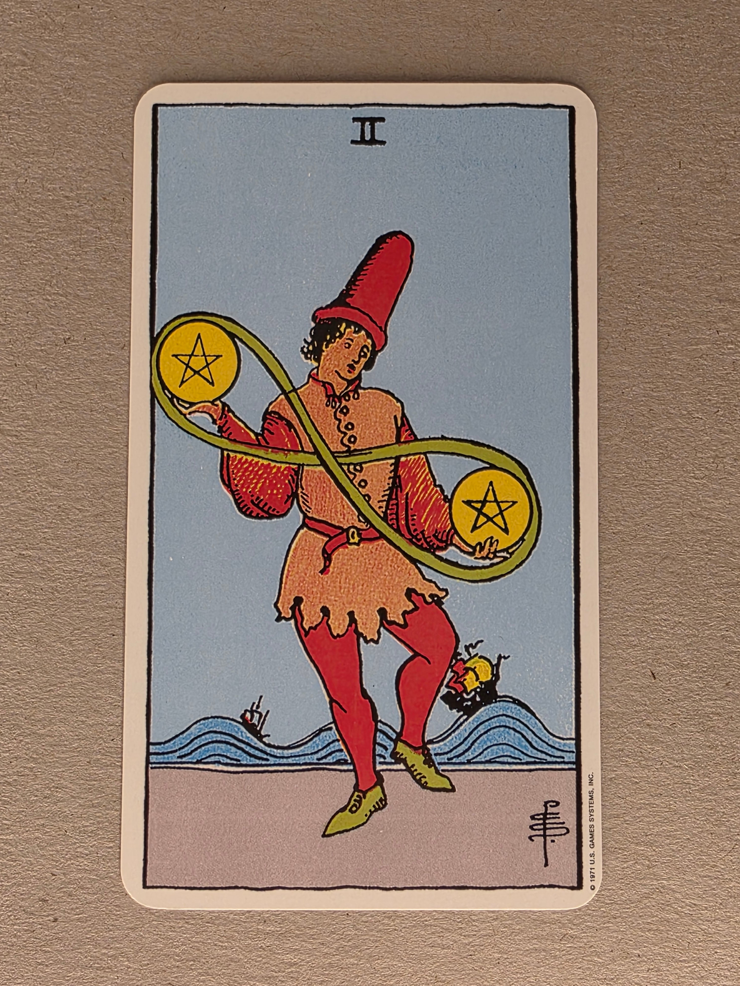 Rider Waite Tarot Two of Pentacles Single Card Replacement
