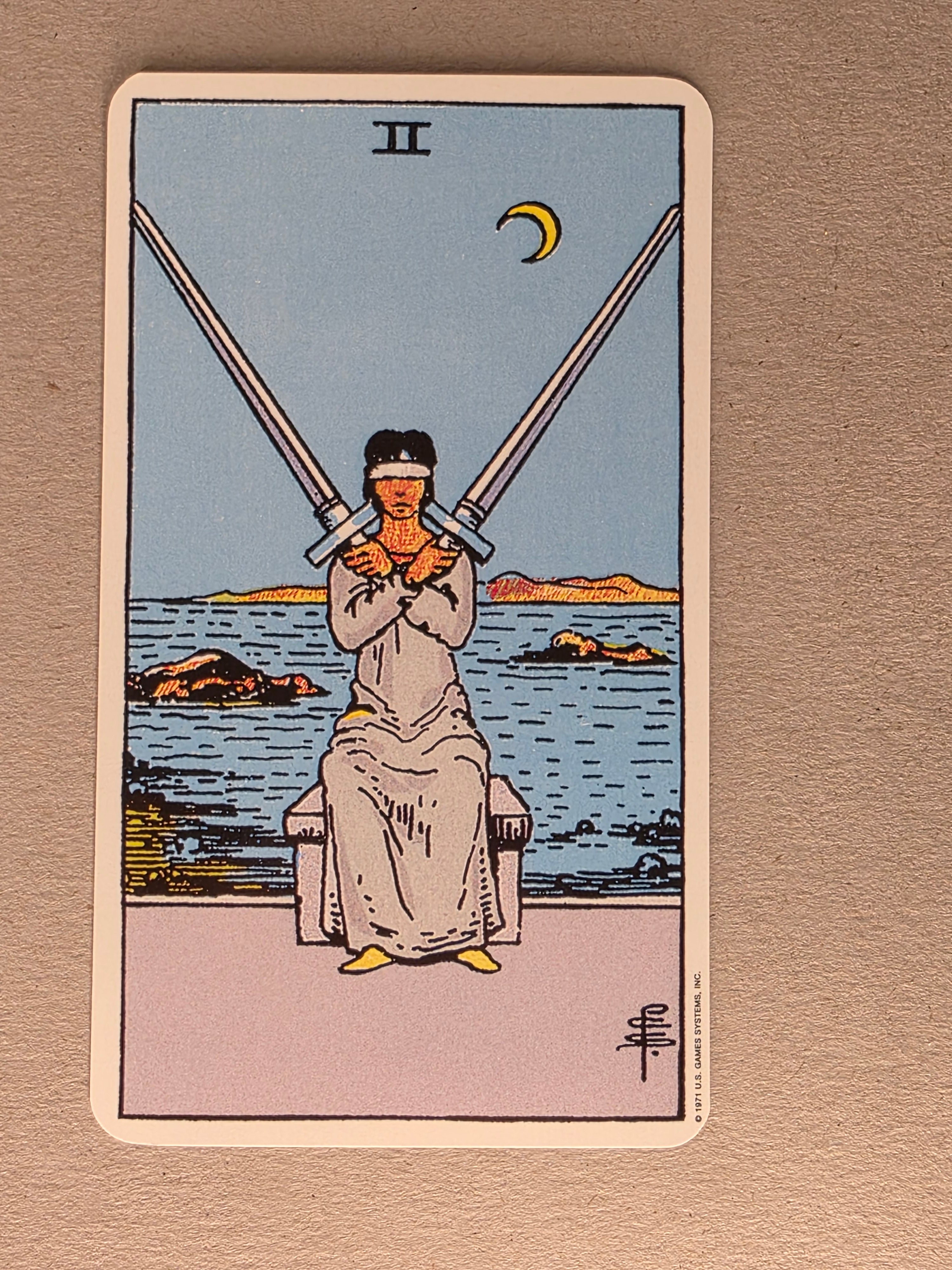 Rider Waite Tarot Two of Swords Single Card Replacement