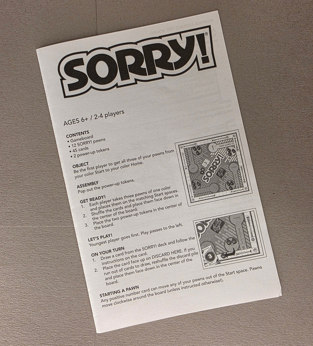 Sorry Rulebook Replacement