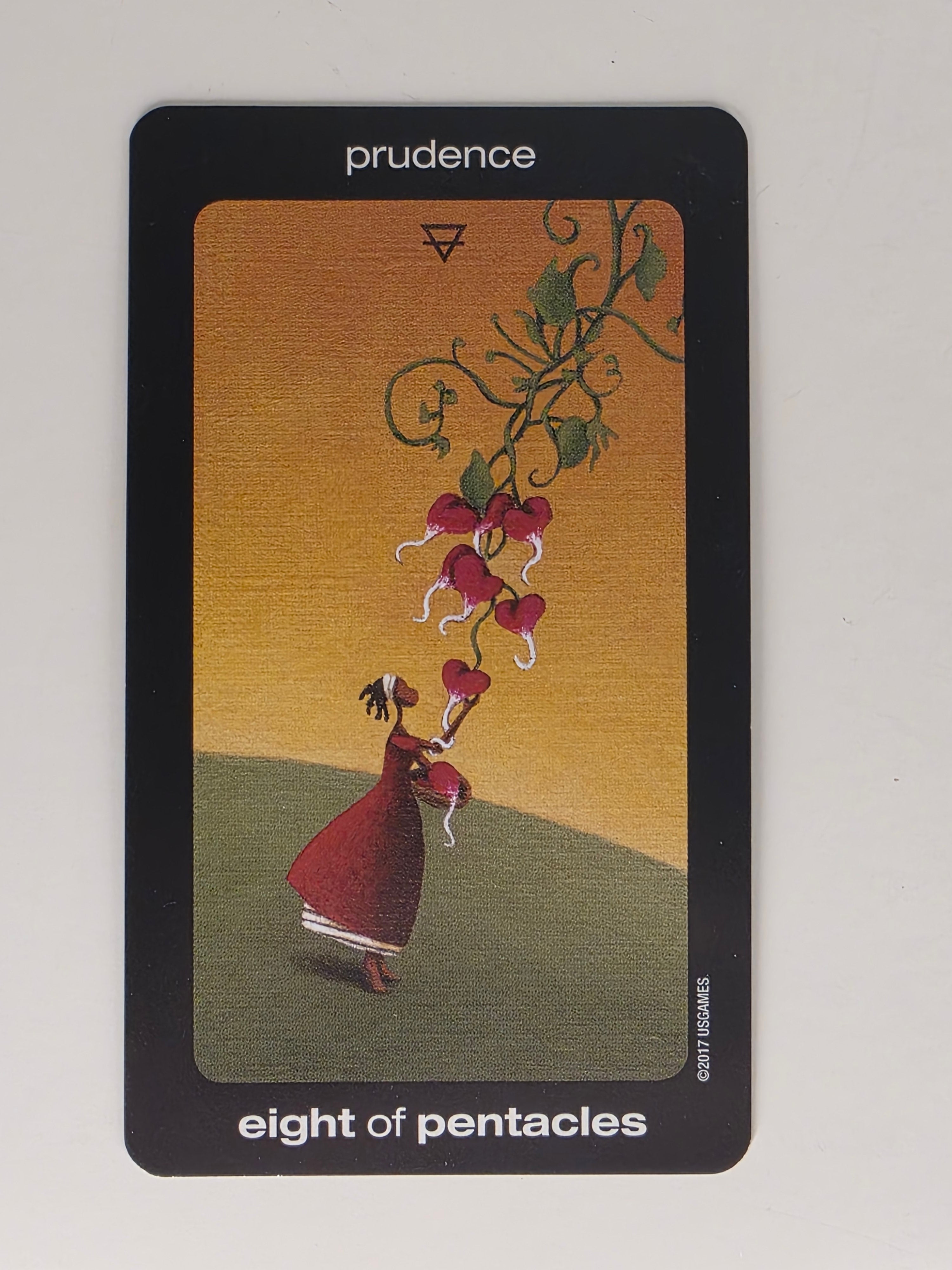 Sun and Moon Tarot Replacement Card Eight of Pentacles