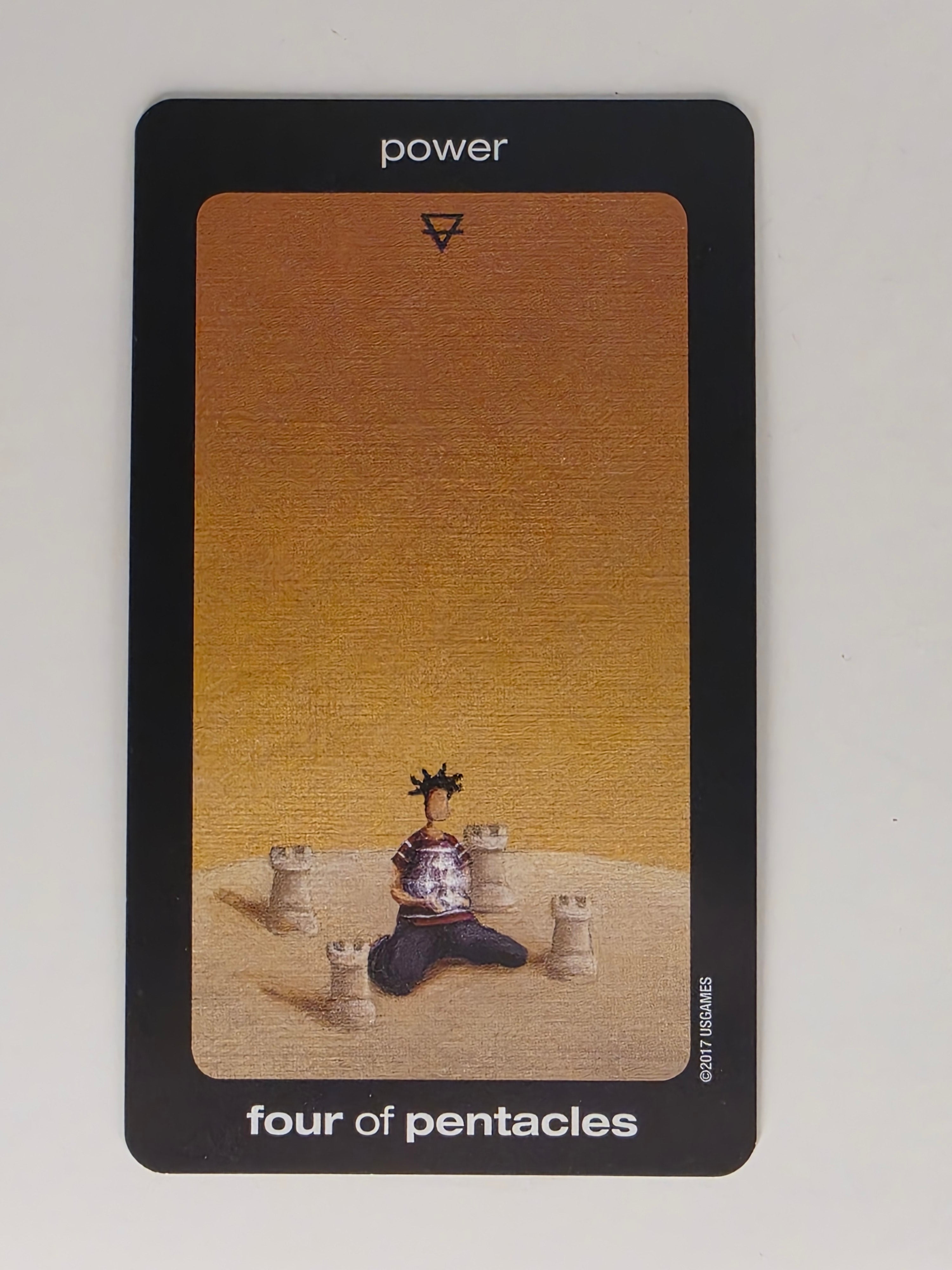 Sun and Moon Tarot Replacement Card Four of Pentacles