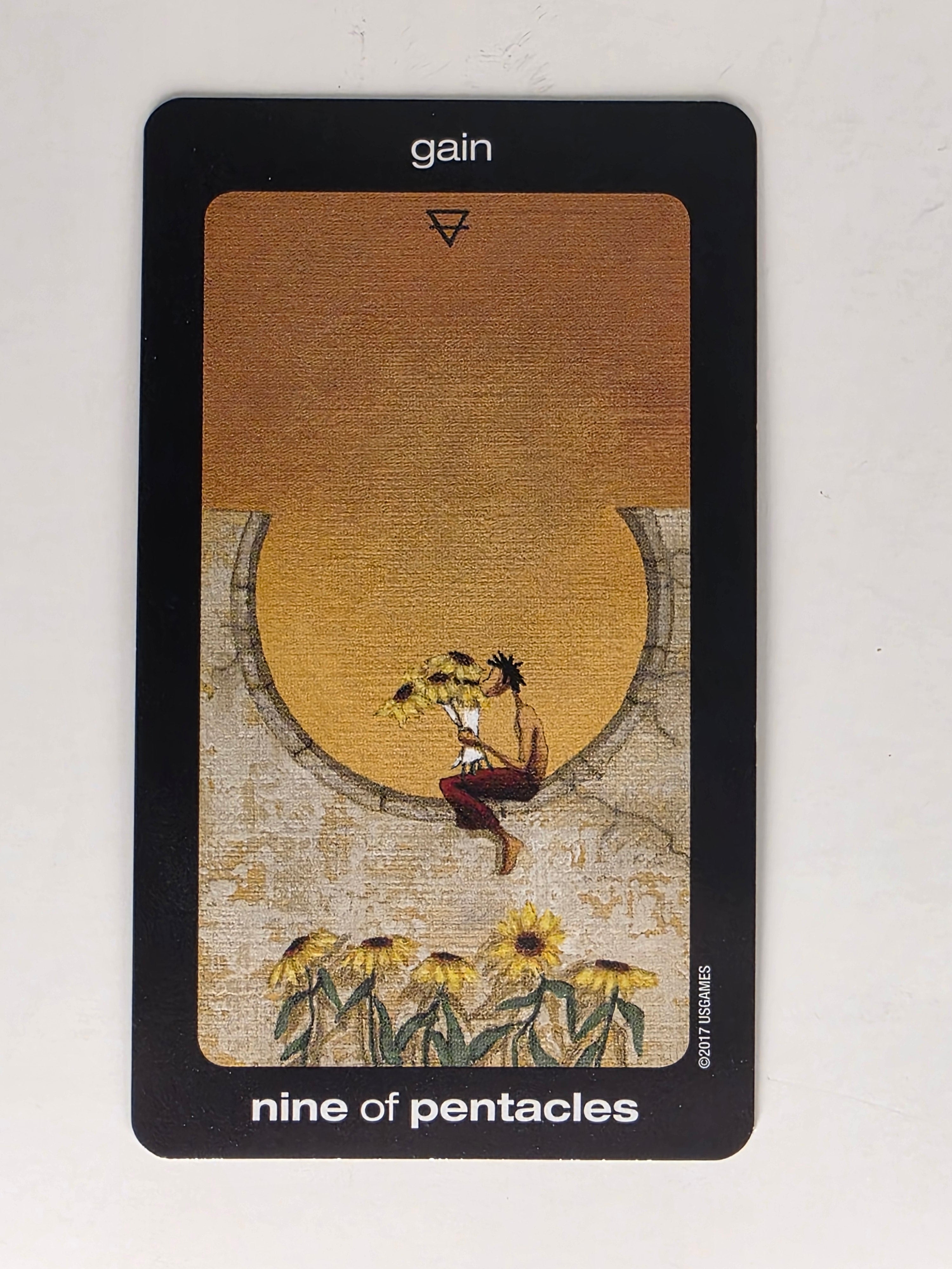 Sun and Moon Tarot Replacement Card Nine of Pentacles
