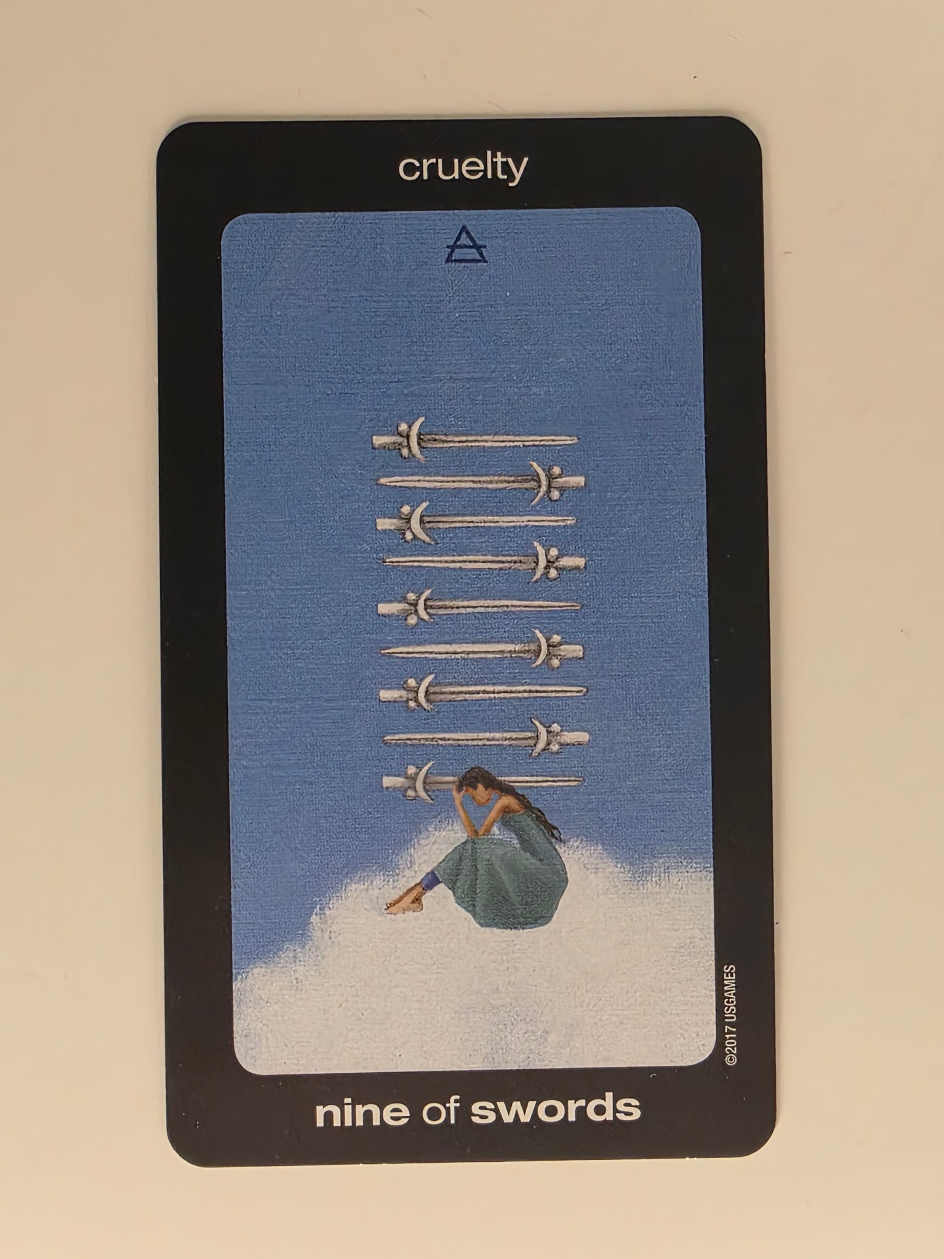 Sun and Moon Tarot Replacement Card Nine of Swords