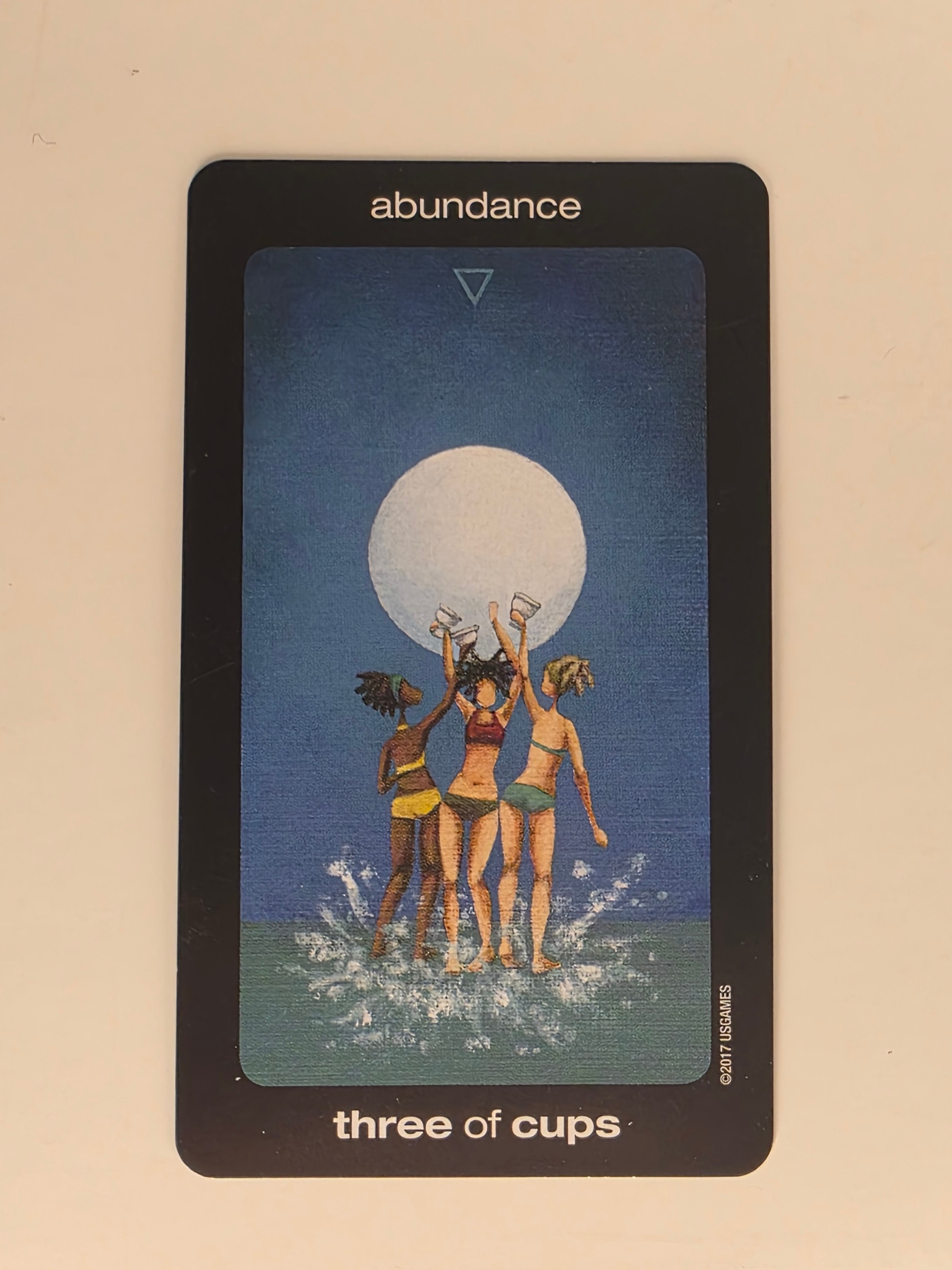 Sun and Moon Tarot Replacement Card Three of Cups