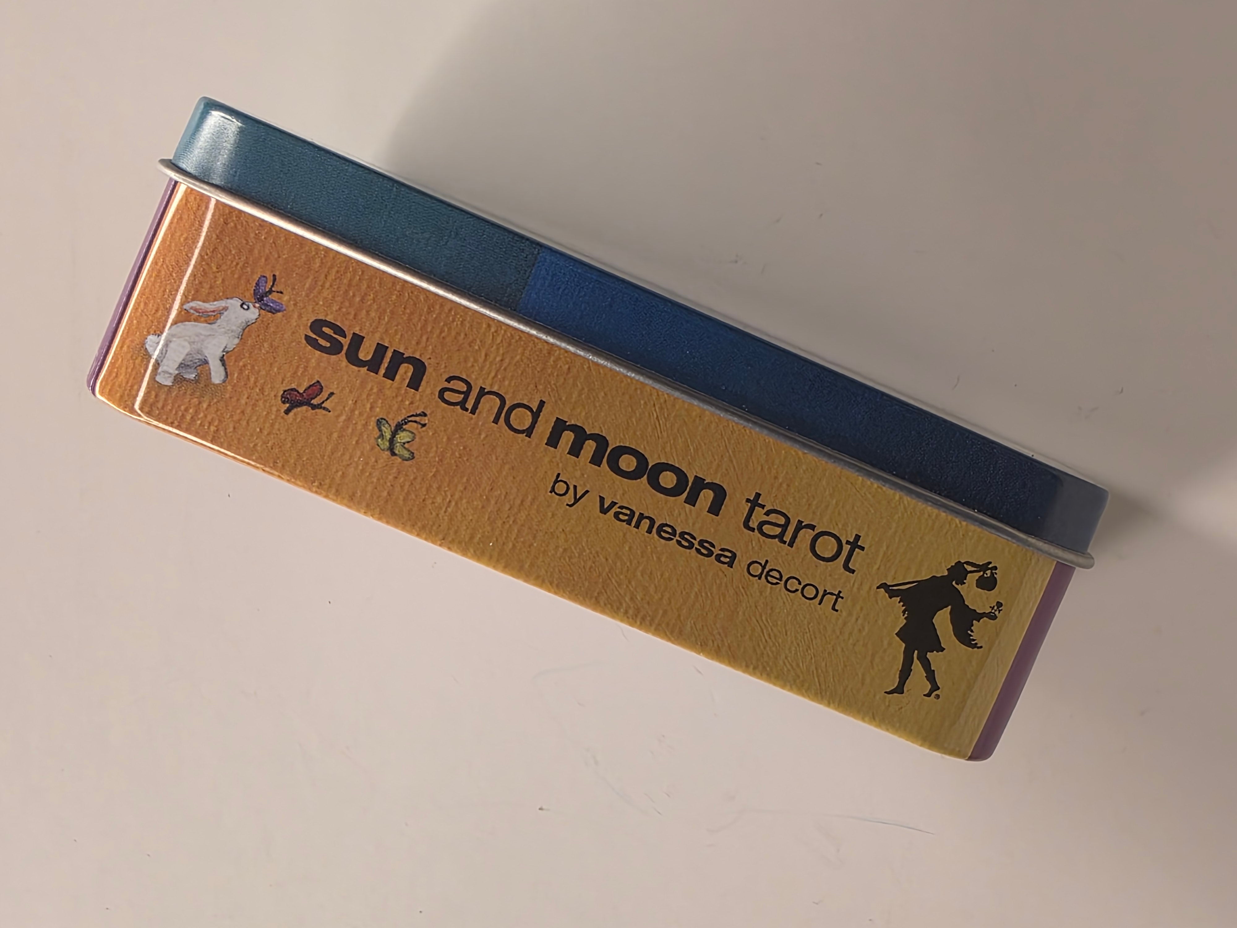 Sun and Moon Tarot Tin – Empty Storage Box Side View