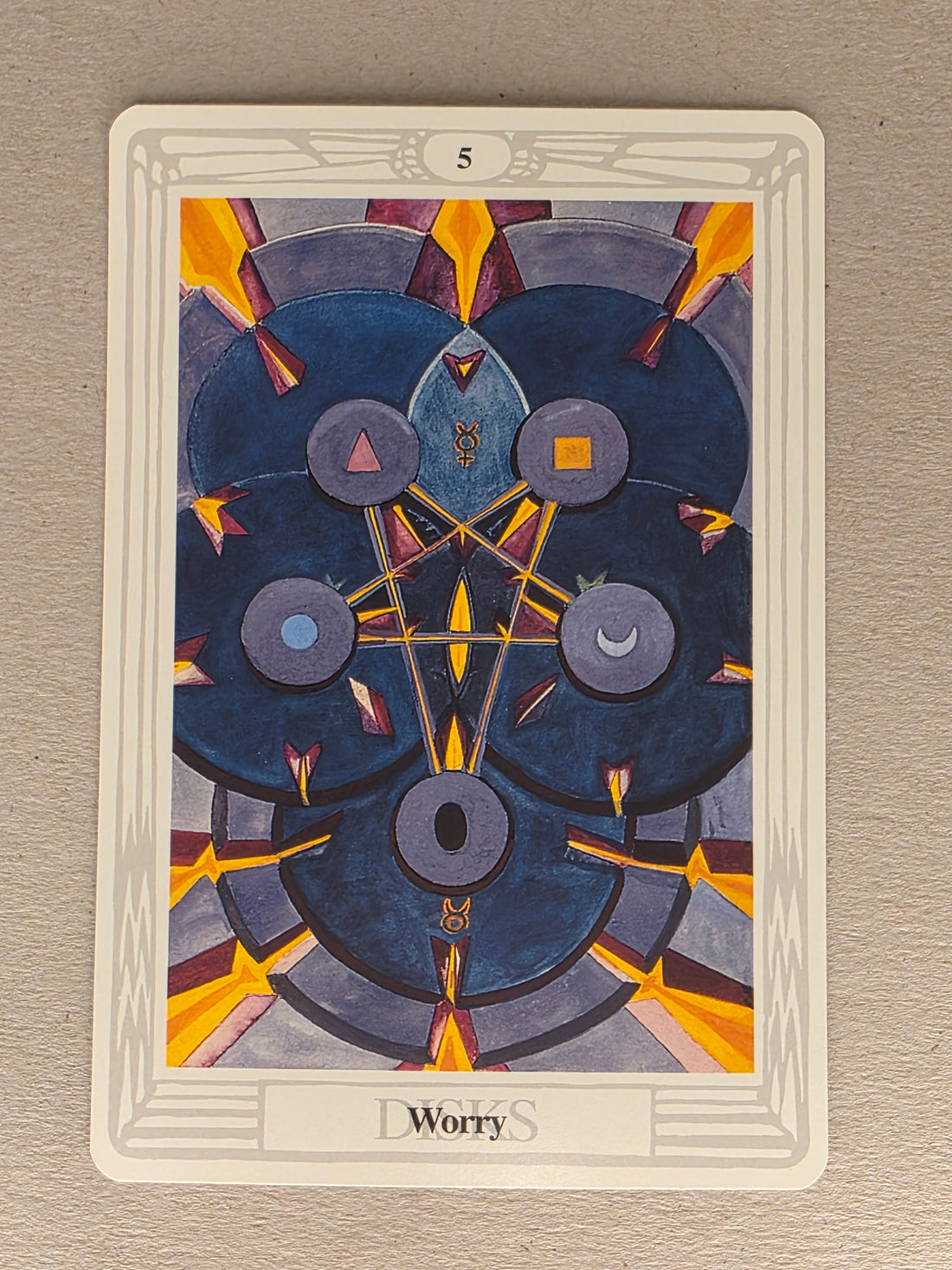 Thoth Tarot Five of Disks Single Card Replacement