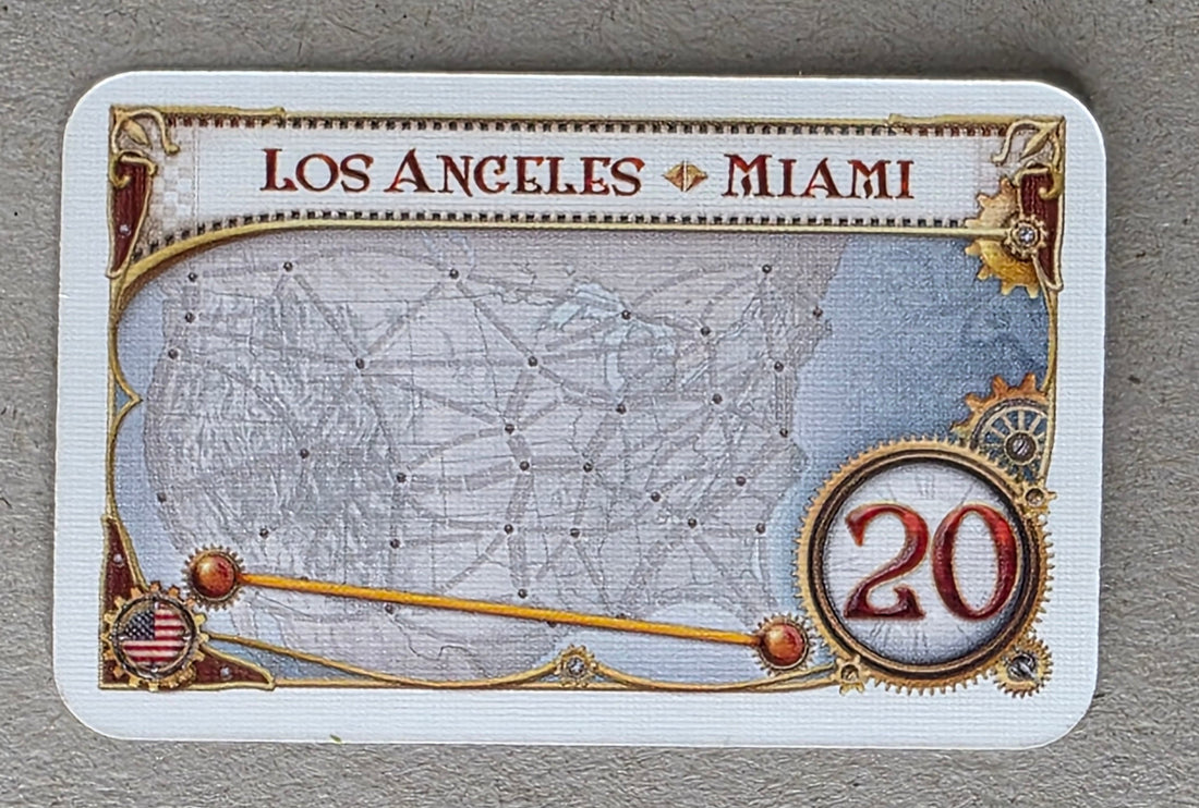 Ticket to Ride Destination Ticket Los Angeles Miami Replacement Card