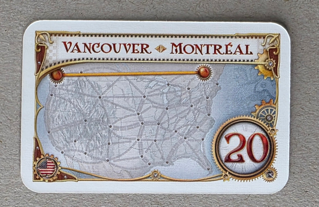 Ticket to Ride Destination Ticket Vancouver Montreal Replacement Card