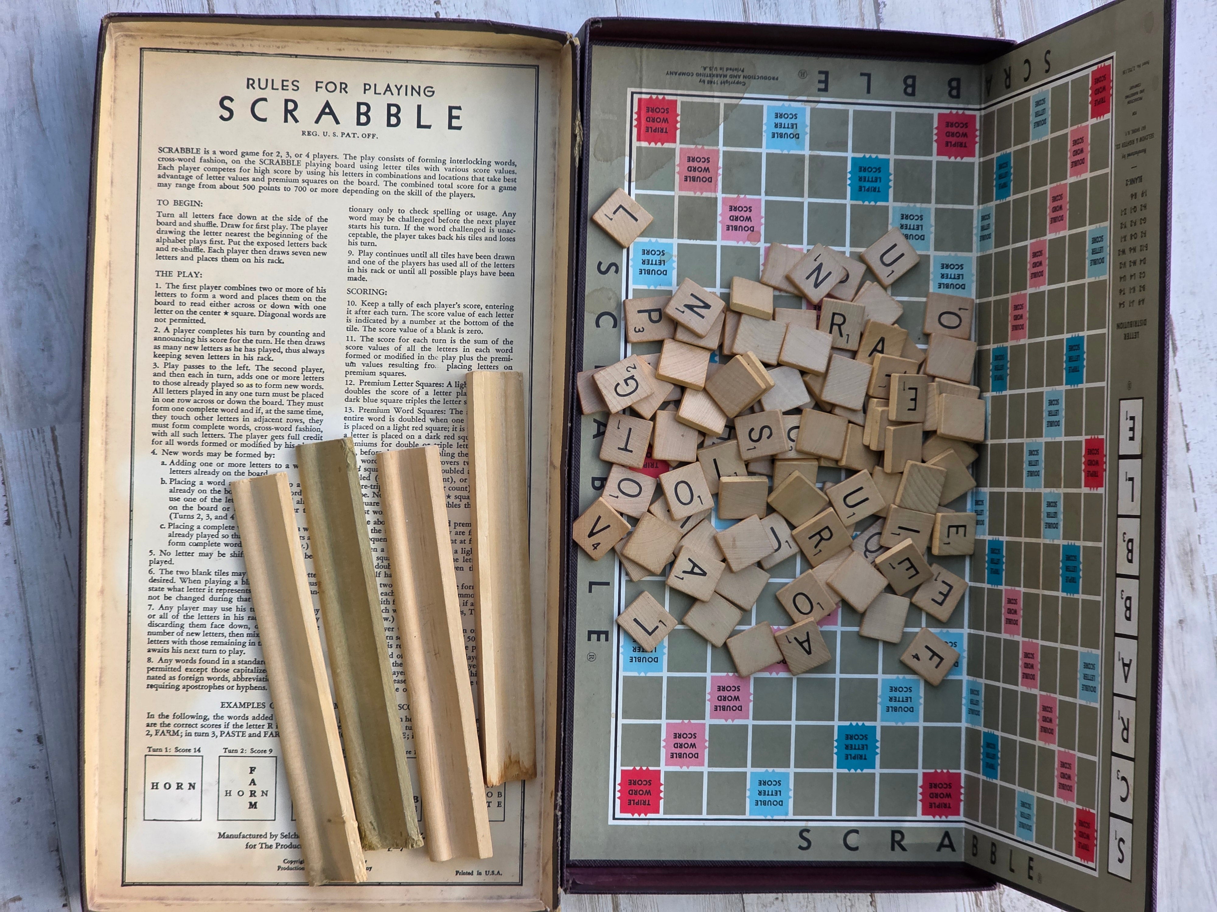 Vintage Scrabble Crossword Game – 1953 Edition (Complete Set)