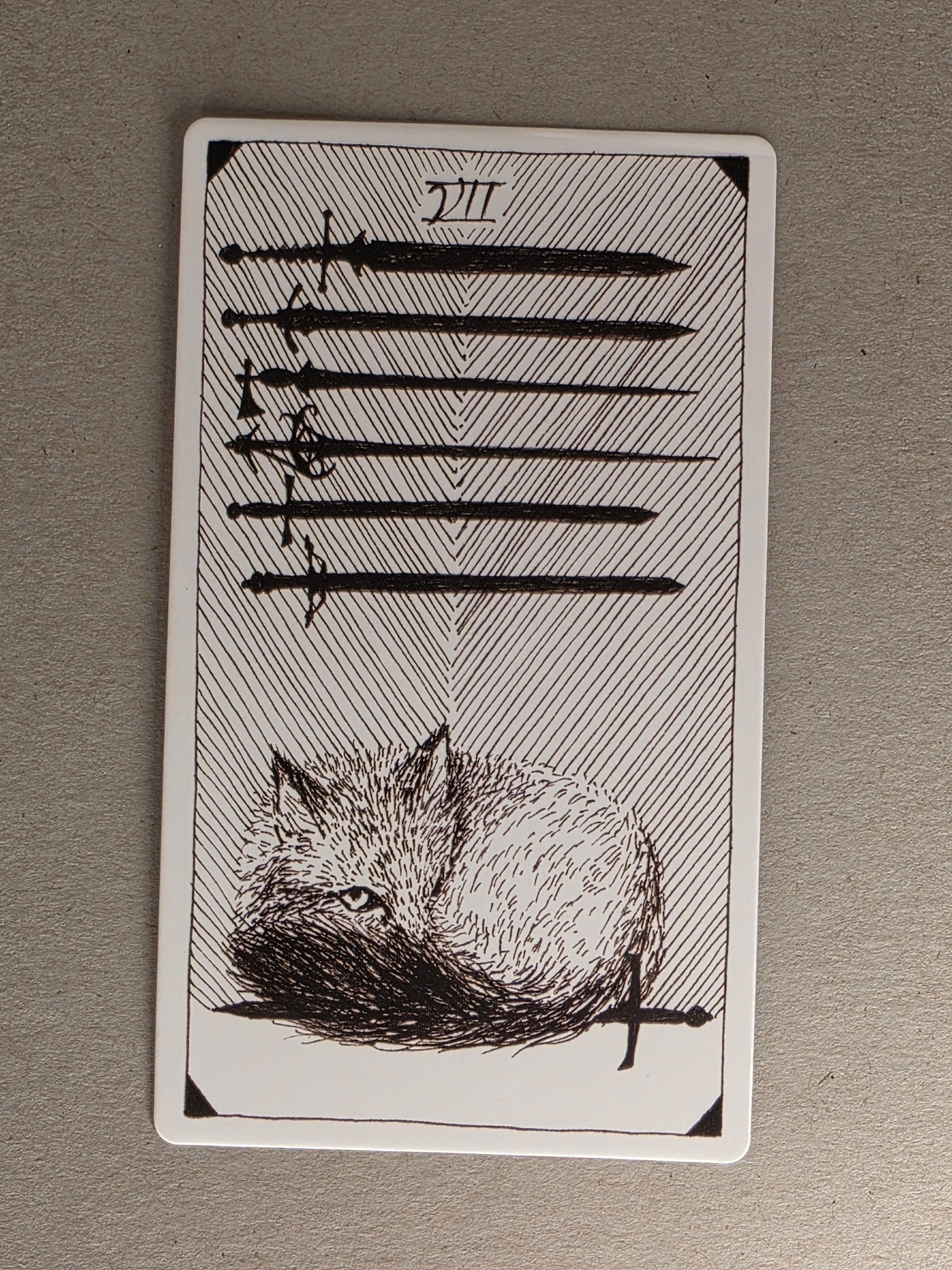 wild unknown seven of swords single card replacement