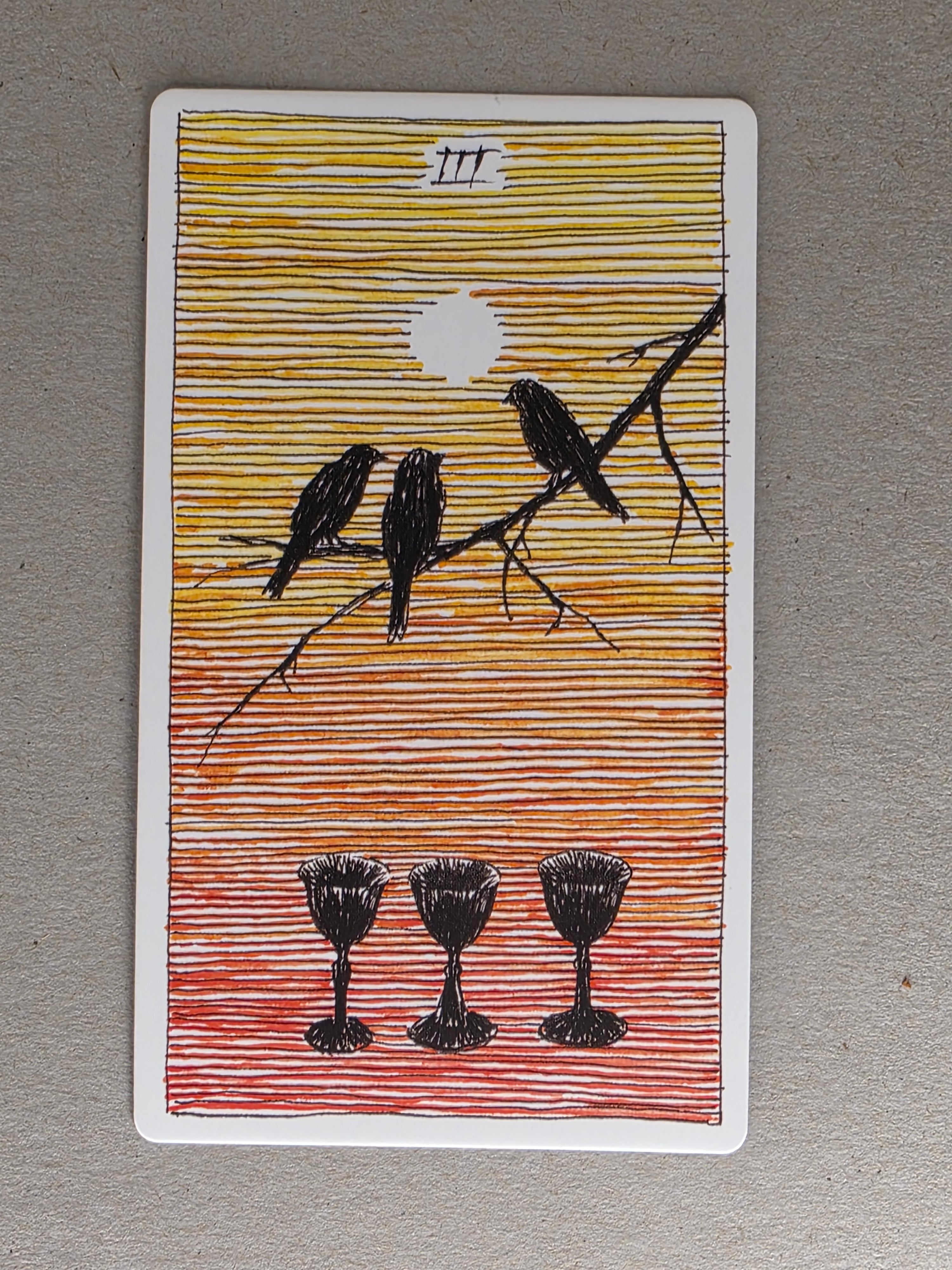 wild unknown three of cups single card replacement